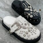 Toga Virilis Half Shoe | Black | White | Green – Modern Designer Footwear