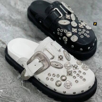 Toga Virilis Half Shoe | Black | White | Green – Modern Designer Footwear
