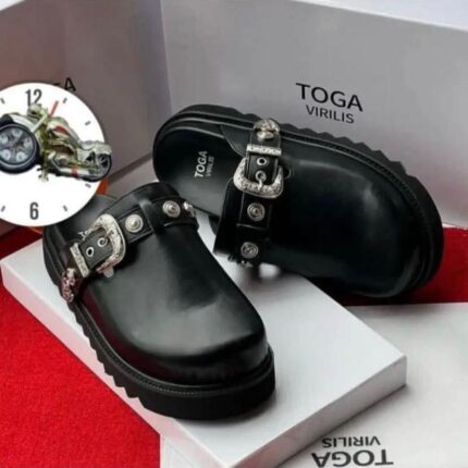 Toga Virilis Black Slingback – Contemporary Luxury Footwear