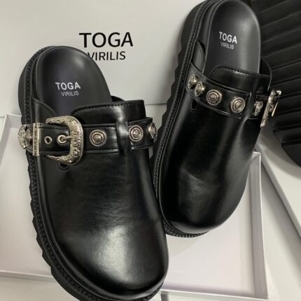Toga Virilis Black Slingback – Contemporary Luxury Footwear