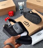 UGG Black Chunky-Sole Sandals