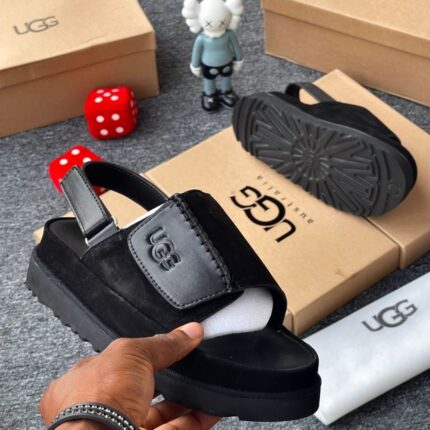 UGG Black Chunky-Sole Sandals