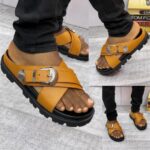 Men's Tan Leather Buckle Sandals | JinsoLegacy - Free Nationwide Delivery in Nigeria