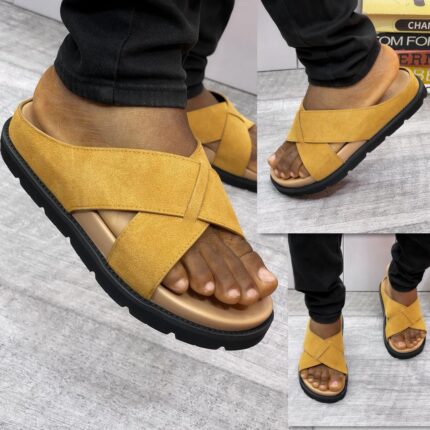 Men's Tan Woven Platform Sandals | JinsoLegacy - Free Delivery in Nigeria