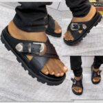Men's Tan Leather Buckle Sandals | JinsoLegacy - Free Nationwide Delivery in Nigeria
