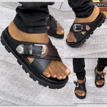 Men's Tan Leather Buckle Sandals | JinsoLegacy - Free Nationwide Delivery in Nigeria