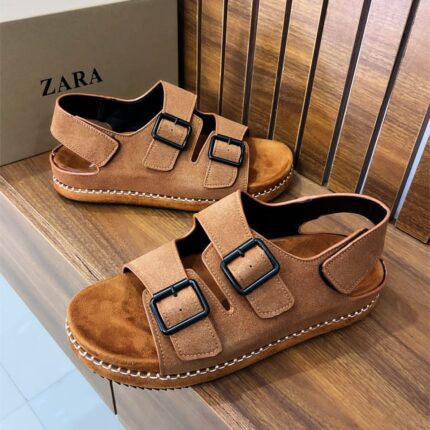 Zara Suede Double-Strap Sandals | JinsoLegacy