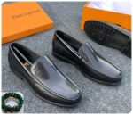 Louis Vuitton Style Black Leather Loafers | JinsoLegacy
