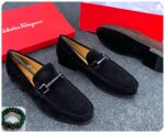 Salvatore Ferragamo Style Blue Suede Loafers | JinsoLegacy