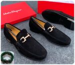 Salvatore Ferragamo Style Blue Suede Loafers | JinsoLegacy