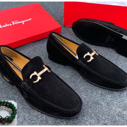 Salvatore Ferragamo Style Blue Suede Loafers | JinsoLegacy