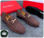 Salvatore Ferragamo Style Blue Suede Loafers | JinsoLegacy
