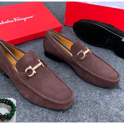 Salvatore Ferragamo Style Blue Suede Loafers | JinsoLegacy