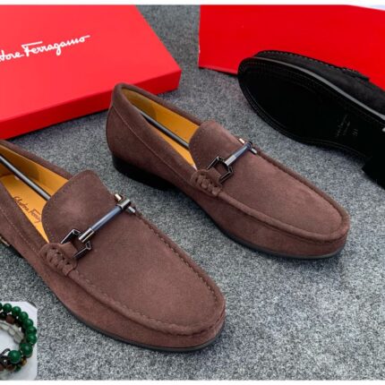 Salvatore Ferragamo Style Blue Suede Loafers | JinsoLegacy