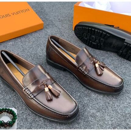 Louis Vuitton Style Black Tassel Loafers | Black | Brown JinsoLegacy