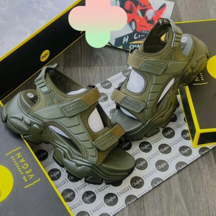 Buffalo Style Chunky Platform Sandals (Black/Olive) | JinsoLegacy