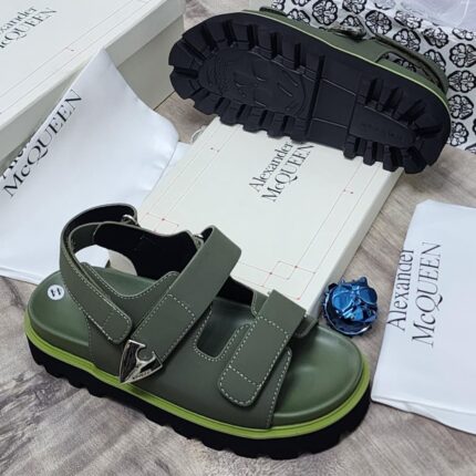 Alexander McQueen Style Olive green Sandals | JinsoLegacy