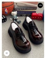 Oxford Burgundy Patent Leather Chunky Platform Derby Shoes | JinsoLegacy