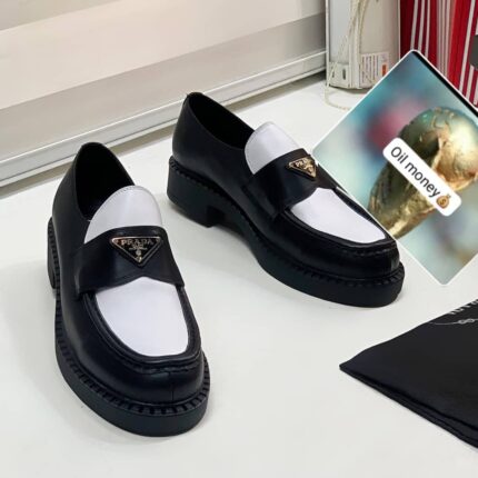 Prada Style Black & White Lug-Sole Loafers | JinsoLegacy