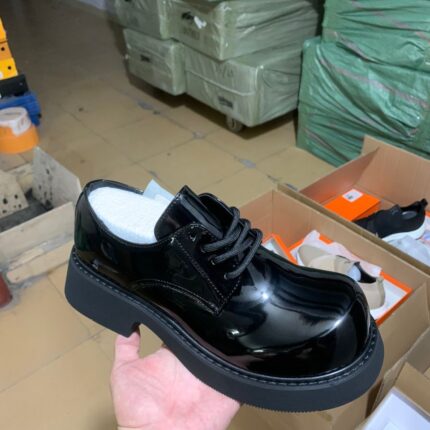 Oxford Burgundy Patent Leather Chunky Platform Derby Shoes | JinsoLegacy