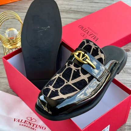 Valentino Style V-Logo Mule Loafers | JinsoLegacy