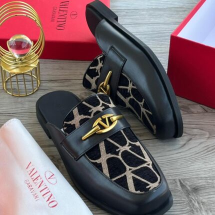 Valentino Style V-Logo Mule Loafers | JinsoLegacy