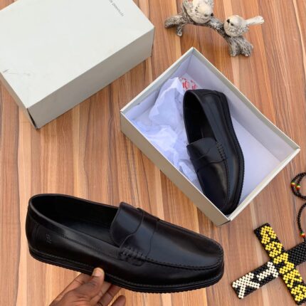 Classic Black Leather Loafers