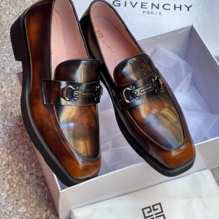 Givenchy Mr. G Black Leather Loafers with 4G Plaque