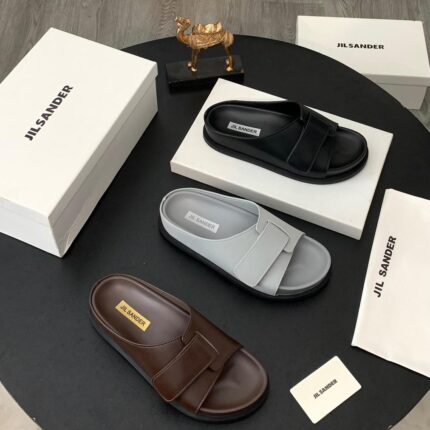 Jil Sander Calf Leather Touch-Strap Sandals