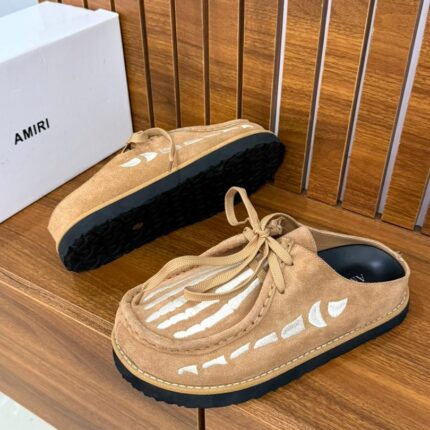 AMIRI Skeleton-Detail Suede Mules
