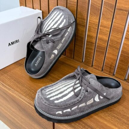 AMIRI Skeleton-Detail Suede Mules
