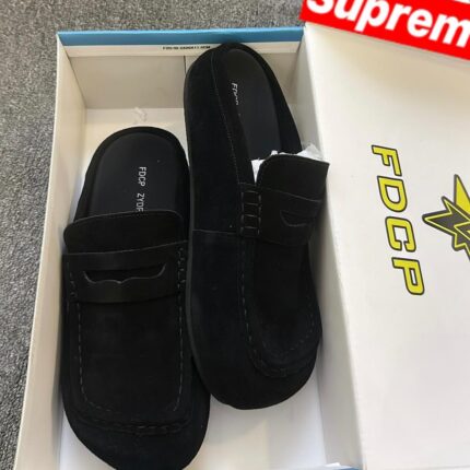 Men’s Black Suede Mule Loafers