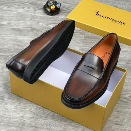 Billionaire Italian Couture Men's Leather Penny Loafers