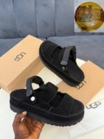 UGG Goldenstar Glide Platform Sandals – Sand Suede