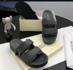 Alexander McQueen Hybrid Leather Double-Strap Slides – Tan | Jinsolegacy Nigeria