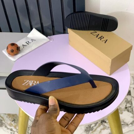 Zara Men’s Palm Slippers with Blue Strap