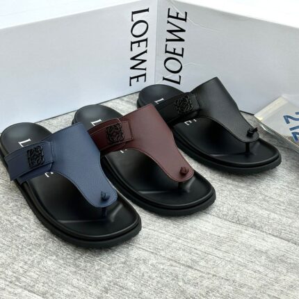 Loewe Anagram T-Strap Leather Sandals – Navy Blue | JinsoLegacy | Free Nationwide Delivery & Pay on Delivery