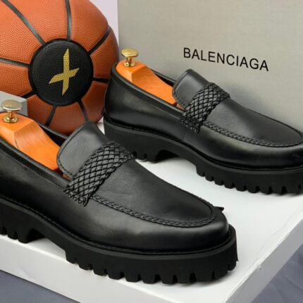 Balenciaga-Inspired Black Leather Loafers