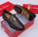 Salvatore Ferragamo Gancini Mahogany Leather Loafers | JinsoLegacy Nigeria