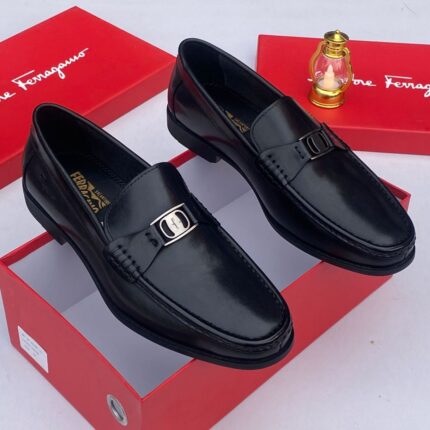 Salvatore Ferragamo Gancini Mahogany Leather Loafers | JinsoLegacy Nigeria