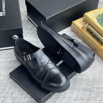 Moreschi Leather Monk Strap Sneakers – Onyx Black | JinsoLegacy Nigeria