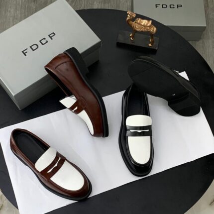 FDCP Black & White Two-Tone Monk Strap Loafers | JinsoLegacy Nigeria