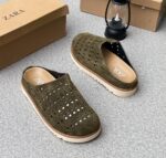 Zara Perforated Split Suede Mules – Grey | JinsoLegacy Nigeria
