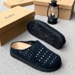 Zara Perforated Split Suede Mules – Grey | JinsoLegacy Nigeria