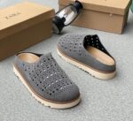Zara Perforated Split Suede Mules – Grey | JinsoLegacy Nigeria