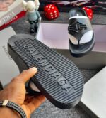 Balenciaga Branded Leather Slippers with Logo Buckle 1
