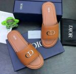 Dior Men’s Genuine Leather Slides with CD Logo