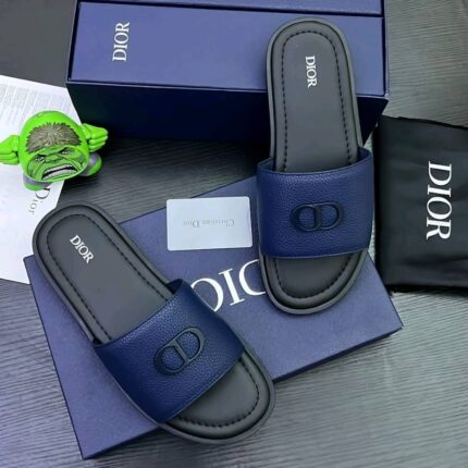 Dior Men’s Leather Slippers with CD Logo