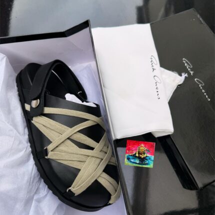 Rick Owens Mega Lace Caged Sandals – Black/Dust | JinsoLegacy Nigeria