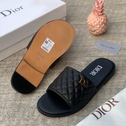 Dior Caro Slides – Black Quilted Leather Luxury Sandals | JinsoLegacy Nigeria